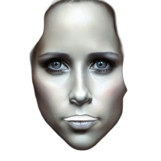 face, mask, robot, jewelry, photorealistic, 3d render, concept art, cartoon transparent PNG cut-out