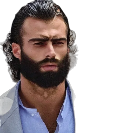 face, hair, jacket, photorealistic transparent PNG cut-out