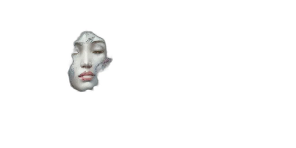 mask, face, robot, jewelry, 3d render, photorealistic, vaporwave, concept art transparent PNG cut-out