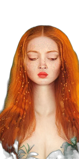 hair, face, jewelry, crown, photorealistic, fantasy art, oil painting, concept art transparent PNG cut-out