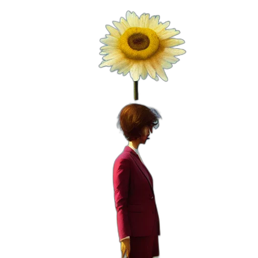 flower, staff, umbrella, crown, 3d render, concept art, photorealistic, pixel art transparent PNG cut-out