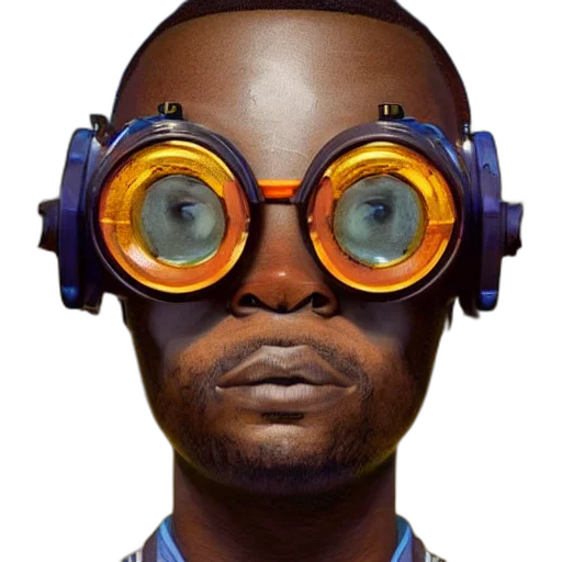 face, mask, robot, staff, concept art, comic book art, 3d render, photorealistic transparent PNG cut-out