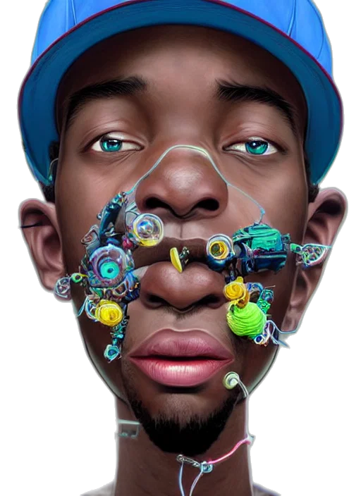 face, jewelry, mask, robot, photorealistic, concept art, cartoon, comic book art transparent PNG cut-out
