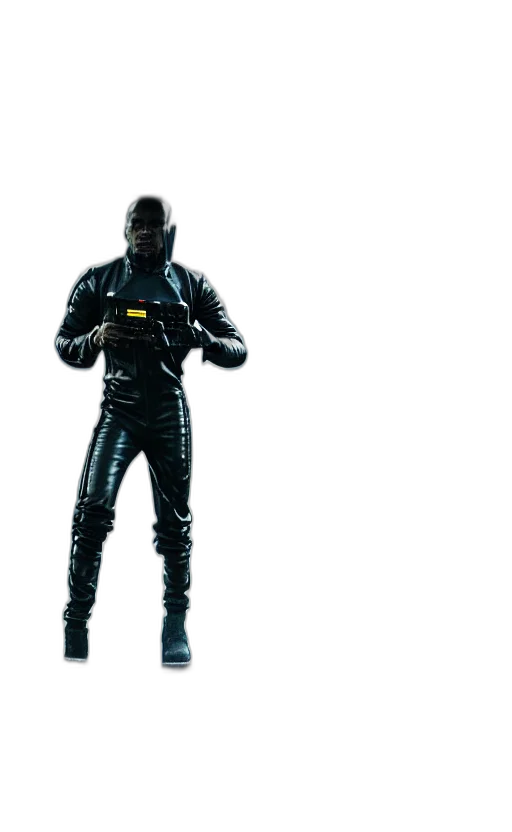 jacket, robot, weapon, mask transparent PNG cut-out