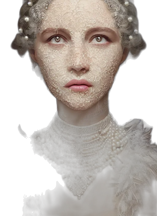 face, mask, crown, dress, photorealistic, fantasy art, 3d render, concept art transparent PNG cut-out