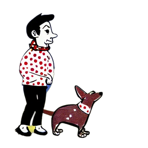 animal, creature, jacket, cartoon, concept art, pixel art, watercolor, red transparent PNG cut-out