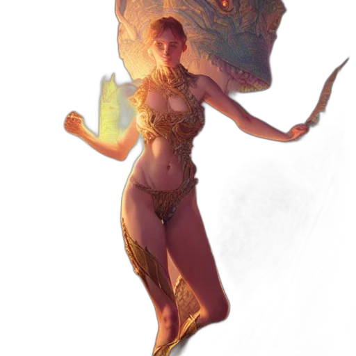 dragon, creature, dress, concept art, fantasy art, pixel art, 3d render, underwater transparent PNG cut-out