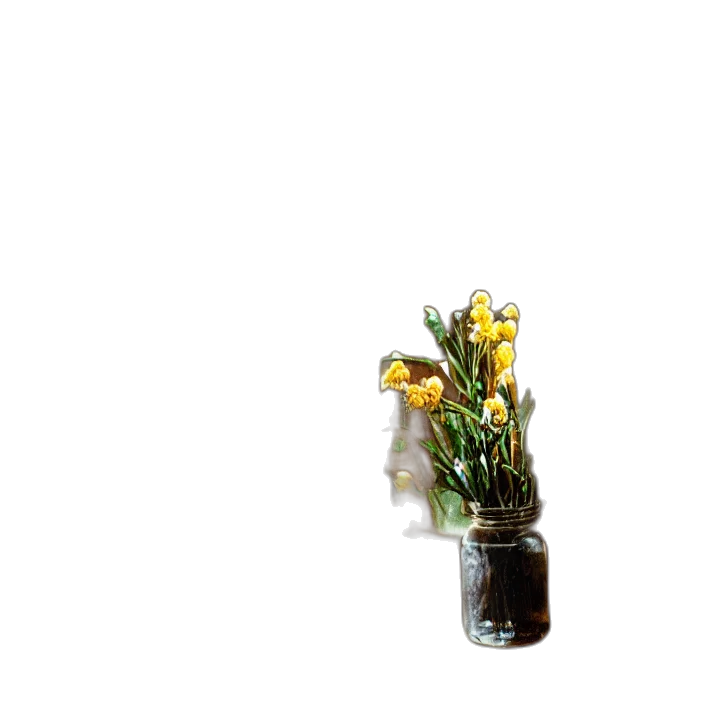 flower, bottle, crown, staff transparent PNG cut-out