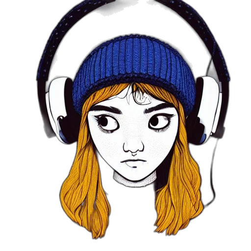 hat, face, jacket, cartoon, concept art, watercolor, pixel art, blue transparent PNG cut-out