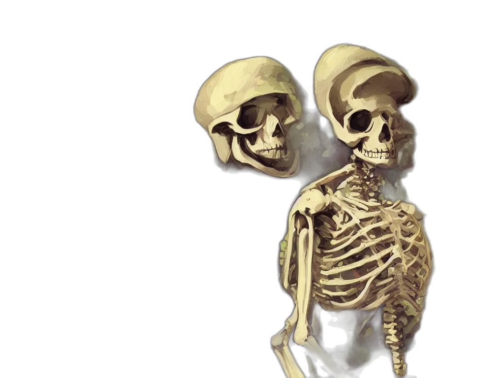 3d render, concept art, skeleton, astronaut transparent PNG cut-out