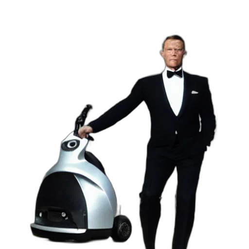 robot, james, bond, segway transparent PNG cut-out