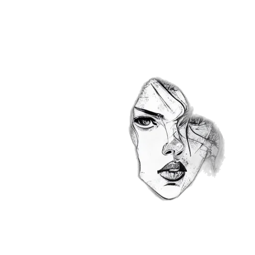 face, mask, hair, hat, pencil sketch, photorealistic, cartoon, comic book art transparent PNG cut-out