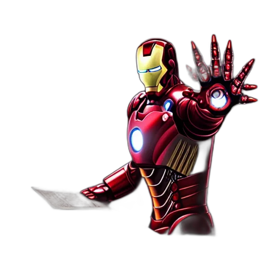 robot, staff, 3d render, comic book art transparent PNG cut-out