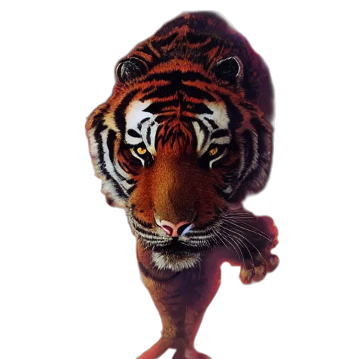 animal, creature, hat, mask, 3d render, photorealistic, tiger, made transparent PNG cut-out