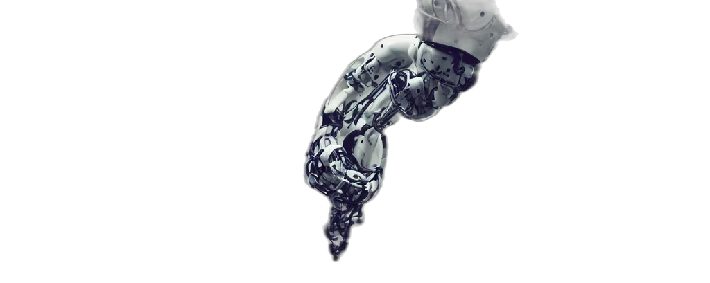 robot, cyberpunk, concept art, 3d render, photorealistic, close, robotic, arm transparent PNG cut-out