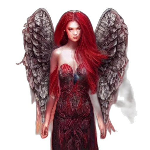 dress, fantasy art, concept art, photorealistic, pixel art, red, dark, woman transparent PNG cut-out