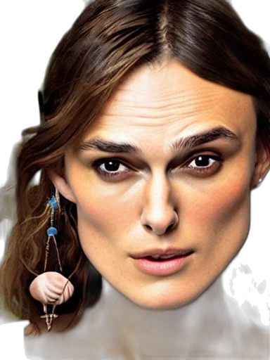 jewelry, face, hair, photorealistic transparent PNG cut-out