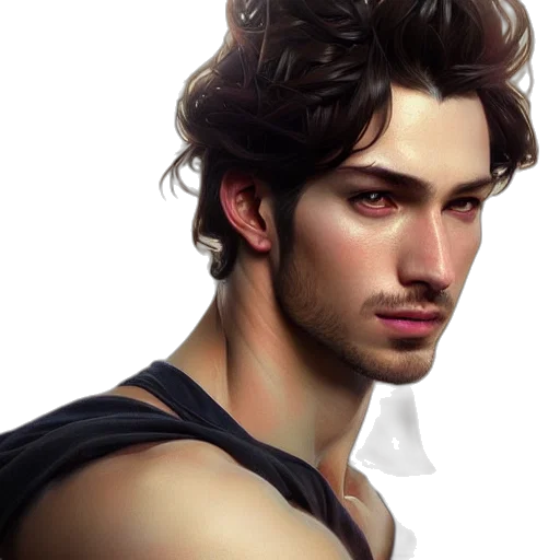 face, hair, photorealistic, fantasy art, concept art, 3d render, dark, earth tones transparent PNG cut-out