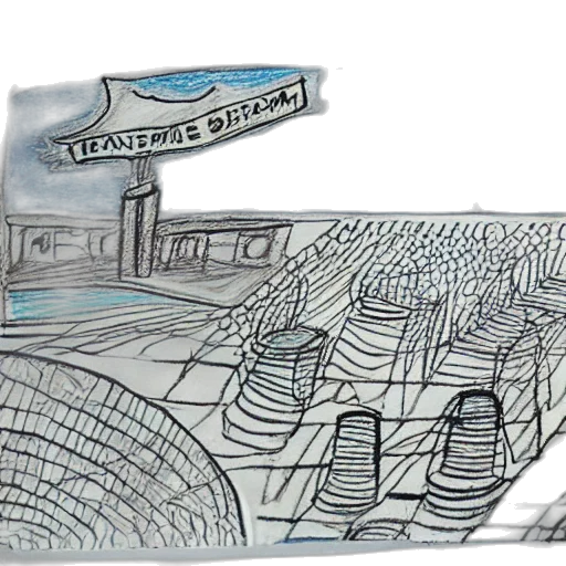 concept art, cartoon, city street, dream transparent PNG cut-out