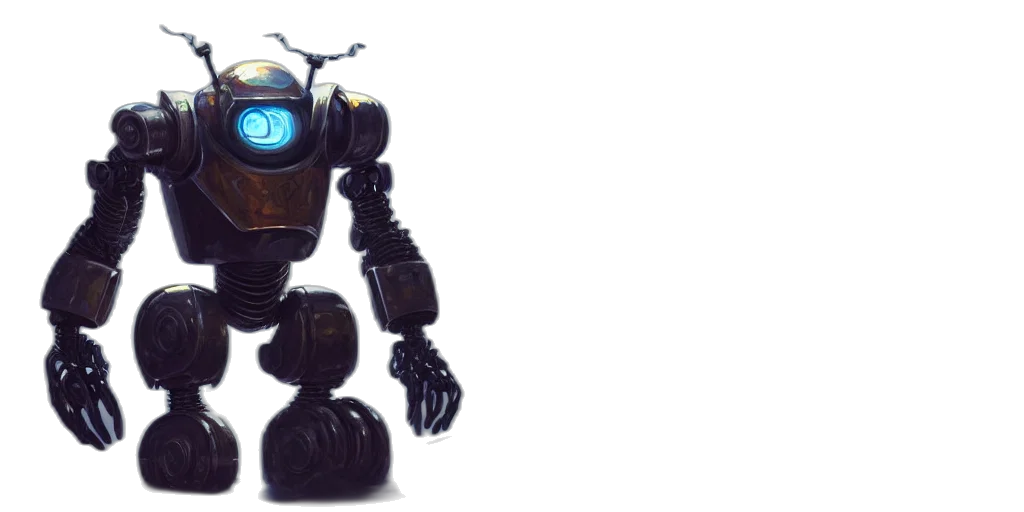 robot, concept art, 3d render, cyberpunk, king, chrome, matte, oil transparent PNG cut-out