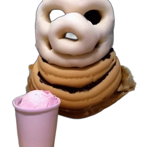 food, face, mask, creature, 3d render, concept art, vaporwave, photorealistic transparent PNG cut-out