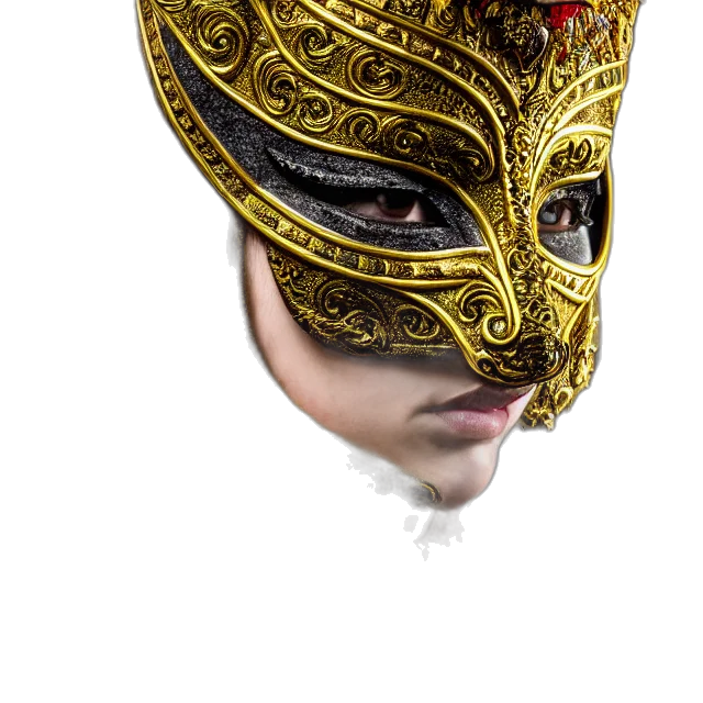 mask, face, crown, hat, photorealistic, 3d render, fantasy art, concept art transparent PNG cut-out