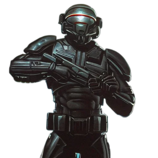 robot, weapon, concept art, 3d render, pixel art, cyberpunk, retro, box transparent PNG cut-out