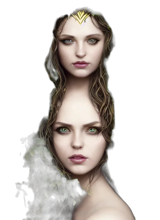 face, crown, hair, jewelry transparent PNG cut-out