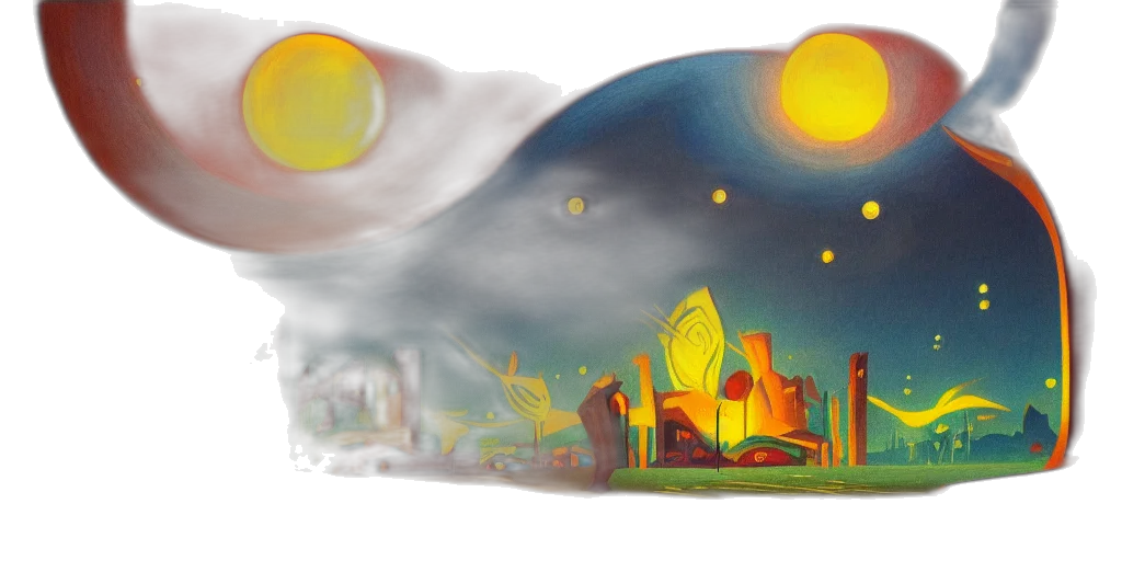 concept art, watercolor, fantasy art, comic book art, outer space, fog, night, fire transparent PNG cut-out