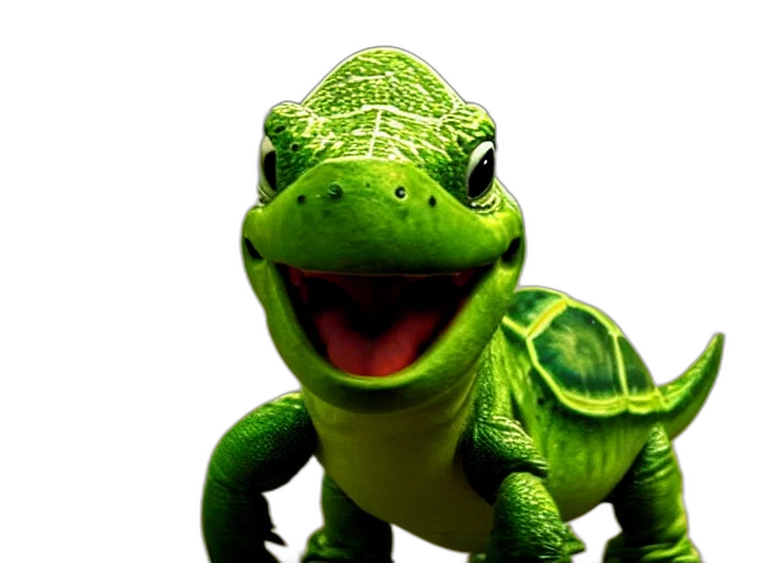 animal, dragon, creature, face, photorealistic, 3d render, concept art, green transparent PNG cut-out