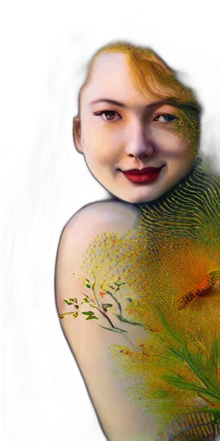 face, mask, creature, crown, photorealistic, oil painting, fantasy art, watercolor transparent PNG cut-out