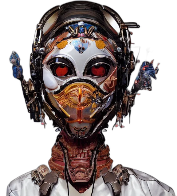 robot, mask, face, cyberpunk transparent PNG cut-out