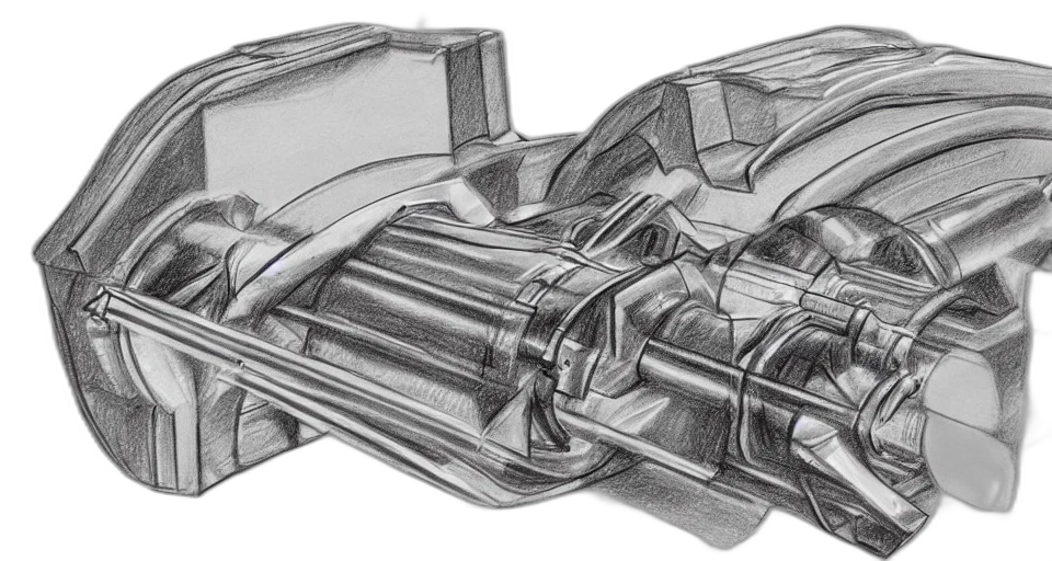 weapon, car, sword, robot, pencil sketch, concept art, photorealistic, 3d render transparent PNG cut-out