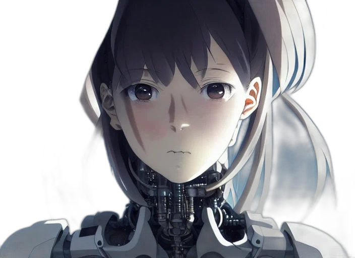 robot, face, mask, weapon, cyberpunk, concept art, anime, 3d render transparent PNG cut-out