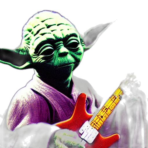 staff, yoda, playin, electric, guitar, photo transparent PNG cut-out