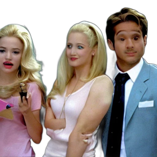 vaporwave, cartoon, film, still, legally, blonde transparent PNG cut-out
