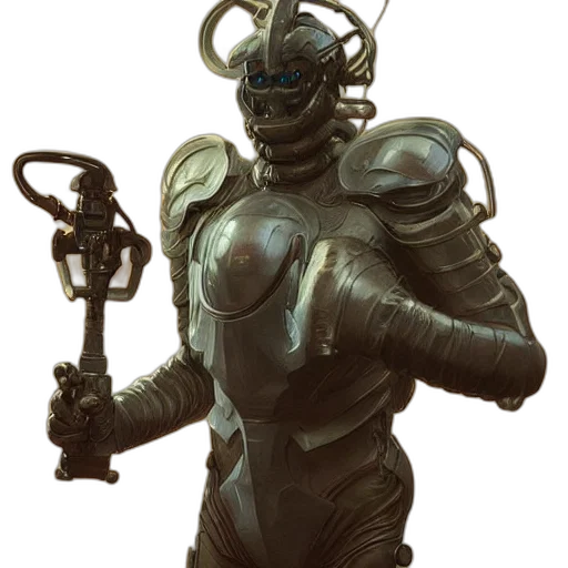 robot, staff, concept art, fantasy art transparent PNG cut-out
