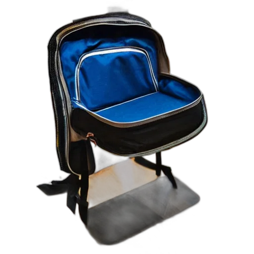 furniture, 3d render, backpack, put, under, table transparent PNG cut-out