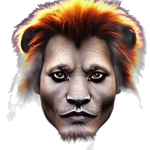 animal, face, mask, creature, fantasy art, photorealistic, concept art, 3d render transparent PNG cut-out