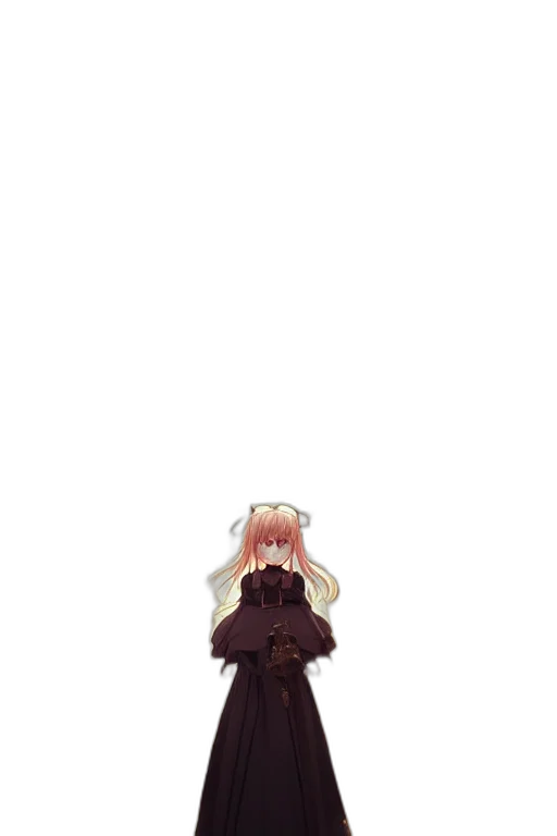 dress, creature, staff, weapon transparent PNG cut-out