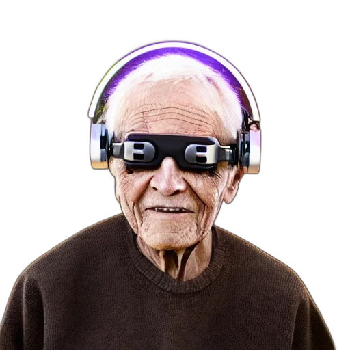 robot, face, mask, staff, cyberpunk, vaporwave, 3d render, concept art transparent PNG cut-out