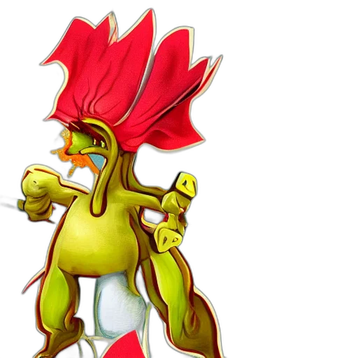 dragon, staff, crown, creature, concept art, fantasy art, 3d render, pixel art transparent PNG cut-out