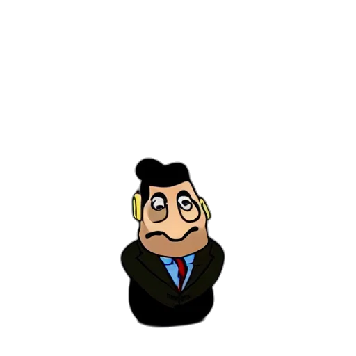 staff, face, cartoon, pixel art transparent PNG cut-out