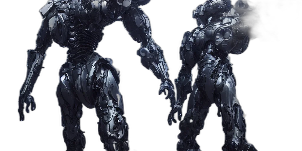 robot, concept art, 3d render, sci, suit, low, angle, view transparent PNG cut-out