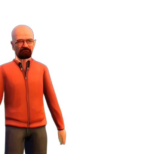 jacket, creature, staff, 3d render, concept art, cartoon, walter, white transparent PNG cut-out