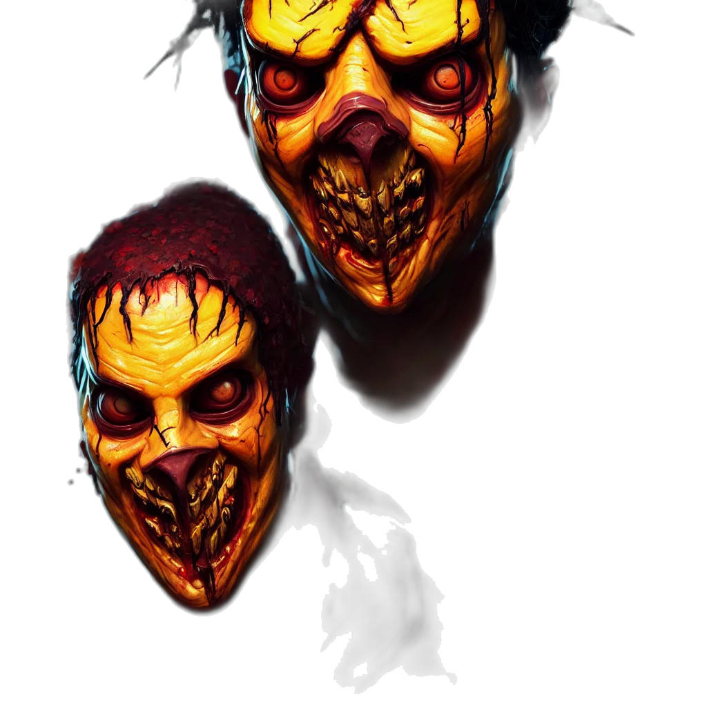 mask, face, creature, concept art, 3d render, photorealistic, comic book art, painting transparent PNG cut-out