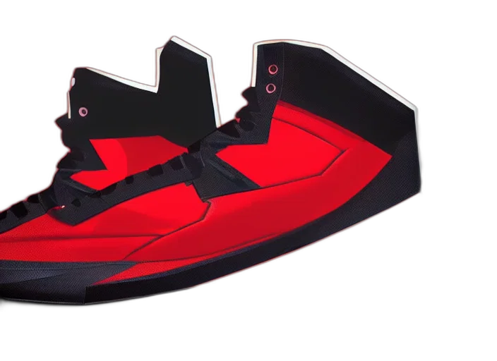 shoes, 3d render, concept art, red transparent PNG cut-out