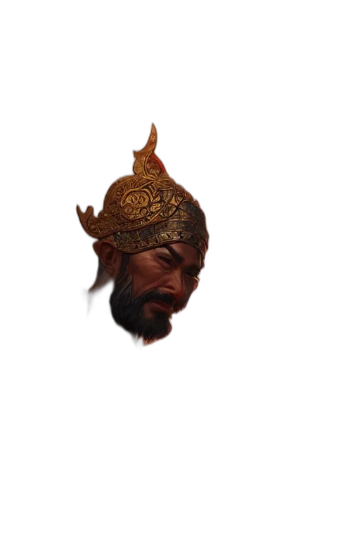 crown, hat, face, mask, concept art, fantasy art, 3d render, pixel art transparent PNG cut-out