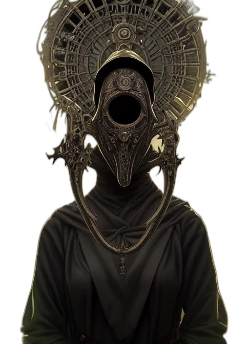 mask, staff, face, creature transparent PNG cut-out