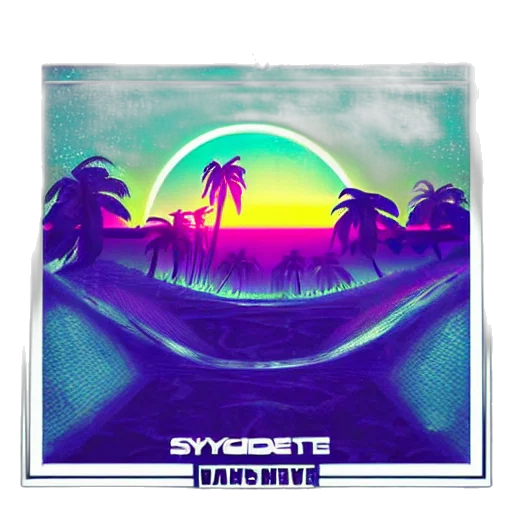 vaporwave, concept art, sunset, neon lights transparent PNG cut-out